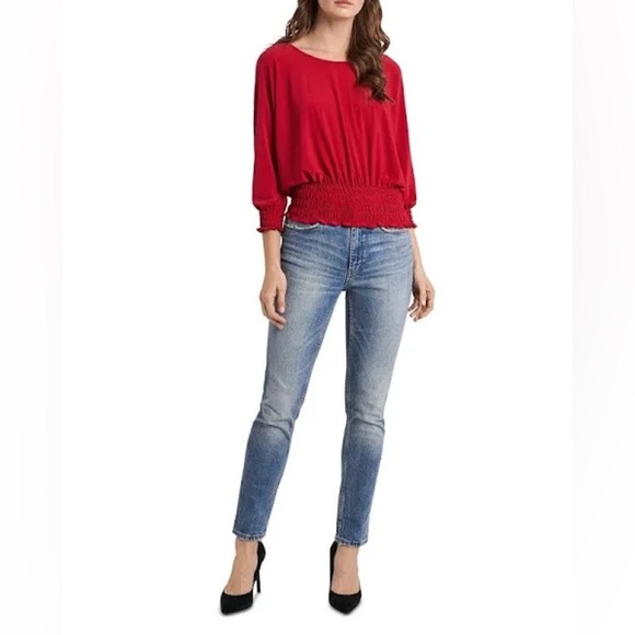 Vince Camuto hot pink Dolan top smocked waist excellent Size S - Picture 7 of 7